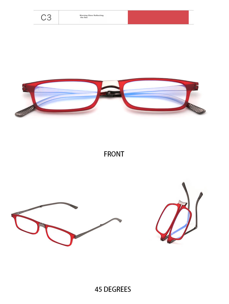 WESEE Men's Reading Glasses, Foldable German Patent Brand, High-End Women's Anti-Blue Light Ultra-Light Reading Glasses, Portable Genuine Product 10