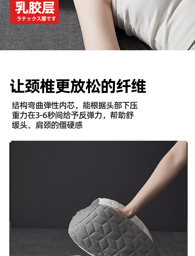 Huadn Cervical Pillow Neck Support Pillow for Cervical Spondylosis Deep Sleep Special Pillow for Students and Adults Summer Single Pillow Core 14