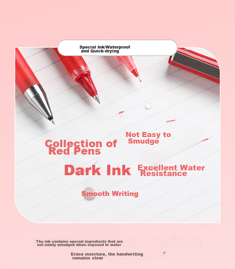 PILOT Retractable Red Gel Pen, Smooth Writing, Quick-Drying, for Signing, Exam Practice, Office Use, Business Pen, Stationery Set, Teacher's Day Gift, Value Pack of 5 Pens 7