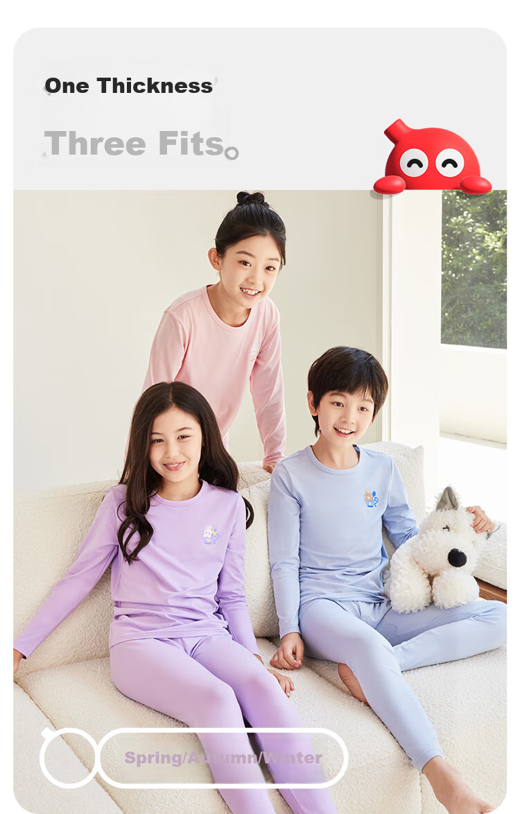 Hodo Children's Underwear Set, Hodo Cotton Candy Modal Cotton Sweater Autumn Top And Pants L6012 Pink 130 9