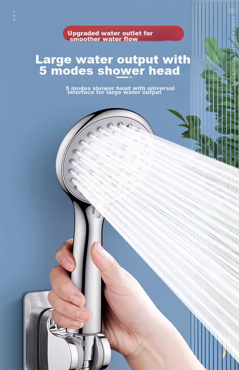 Chaoji Jia Pin Shower Head, High-Pressure Handheld And Wall-Mounted, Single Adjustable Large Water Output Universal Shower Head 1