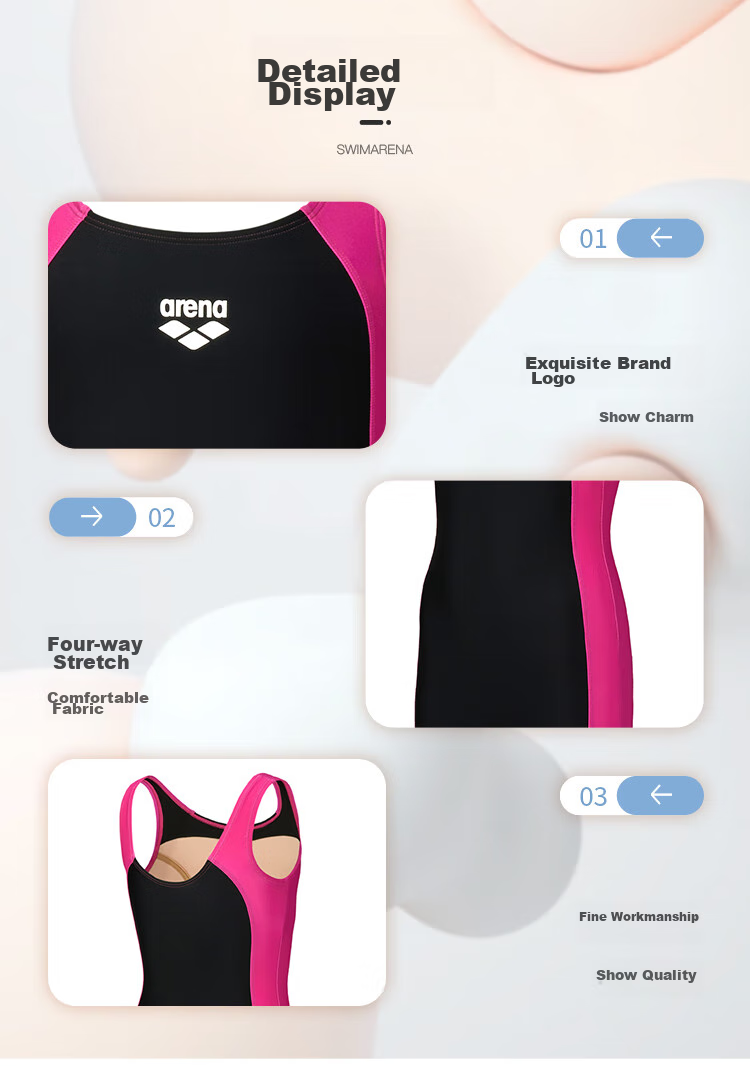 Arena One-Piece Swimsuit for Girls, Professional Comfortable Boyshort Swimwear for Older Children, Chlorine-Resistant, Durable, Sun-Protective, Quick-Drying, High-Elasticity Fit 7