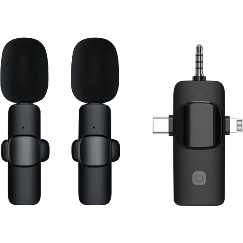 Masentek K1-2 Wireless Lavalier Microphone, Outdoor Live Streaming Headset, Short Video Microphone for Streamers, Audio Recorder And Amplifier, One-To System, Suitable for Smartphones, Computers And Cameras