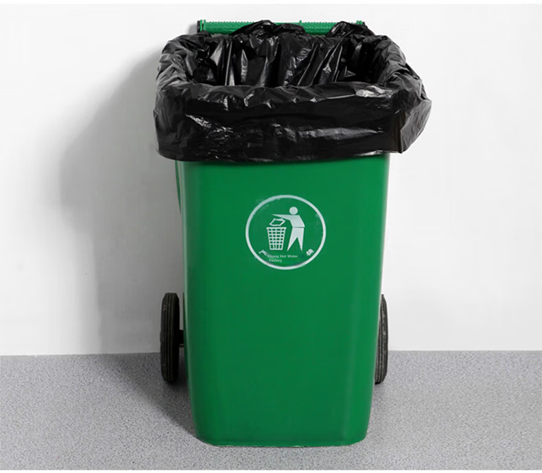 Mandelai Thickened Garbage Bags, Flat Top, 60*80cm, Double-Sided 3 Mil Thickness, 50 Count, Medium to Large Size Plastic Bags for Trash Can, Black 13
