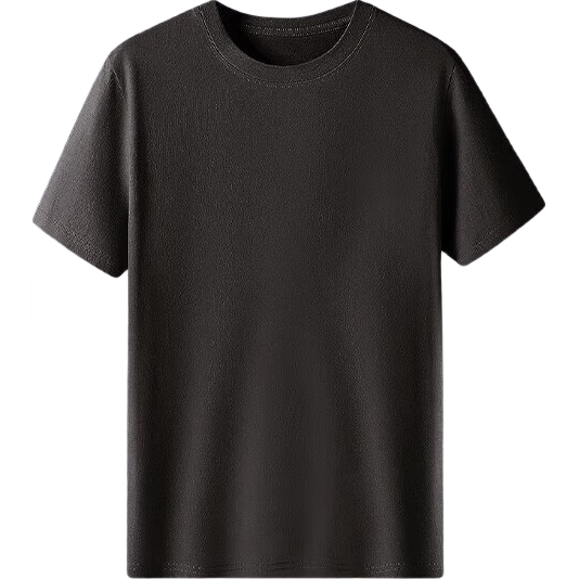 Hengyuanxiang Men's Short-Sleeve Pure Cotton Autumn Round Neck Casual Solid Color Large Size Undershirt Breathable T-Shirt, Black