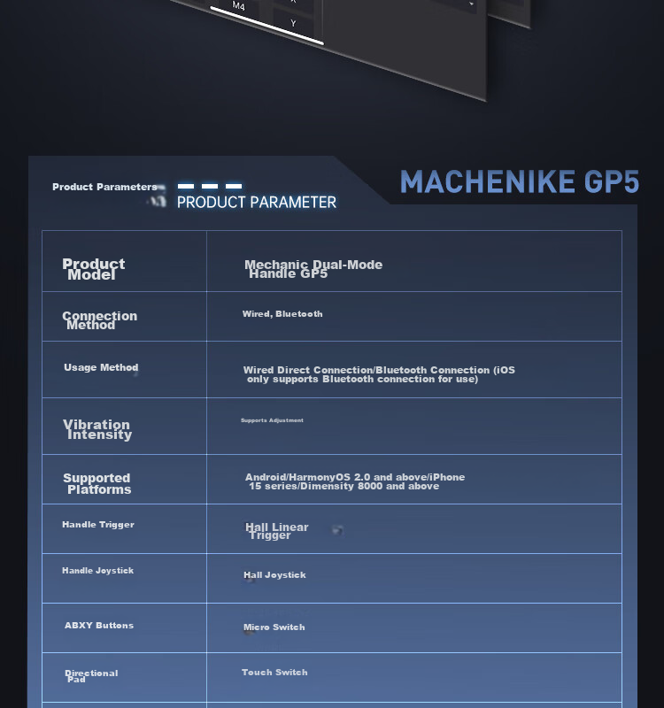 MACHENIKE GP5 Wired Bluetooth Mobile Game Controller, Extendable Gamepad for Android Switch, Apple Ios, Genshin Impact, Arknights, DNF, Gray 18