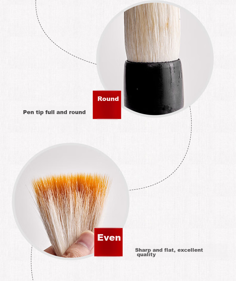 Liupintang Calligraphy Brush Set for Students, Beginners, And Adult Writers - Large, Medium, Small Regular Script Brush Kit with Wolf And Goat Hair [Medium-Sized Brown Bamboo Brush (1 Piece)] 8