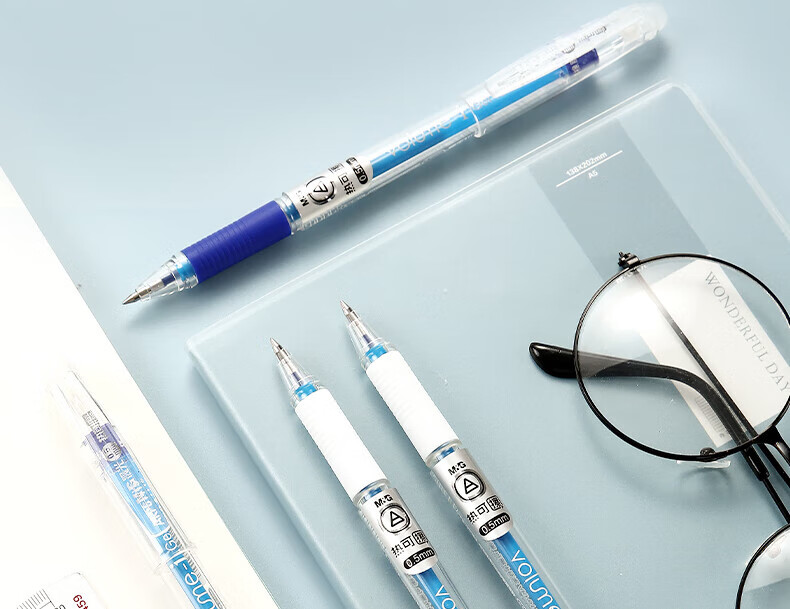 M&G Erasable Gel Pen, 0.5mm, Blue Bullet Tip, Signature Pen with Pull-Cap, Student Pen, AKP61115B, 6 Pcs 8
