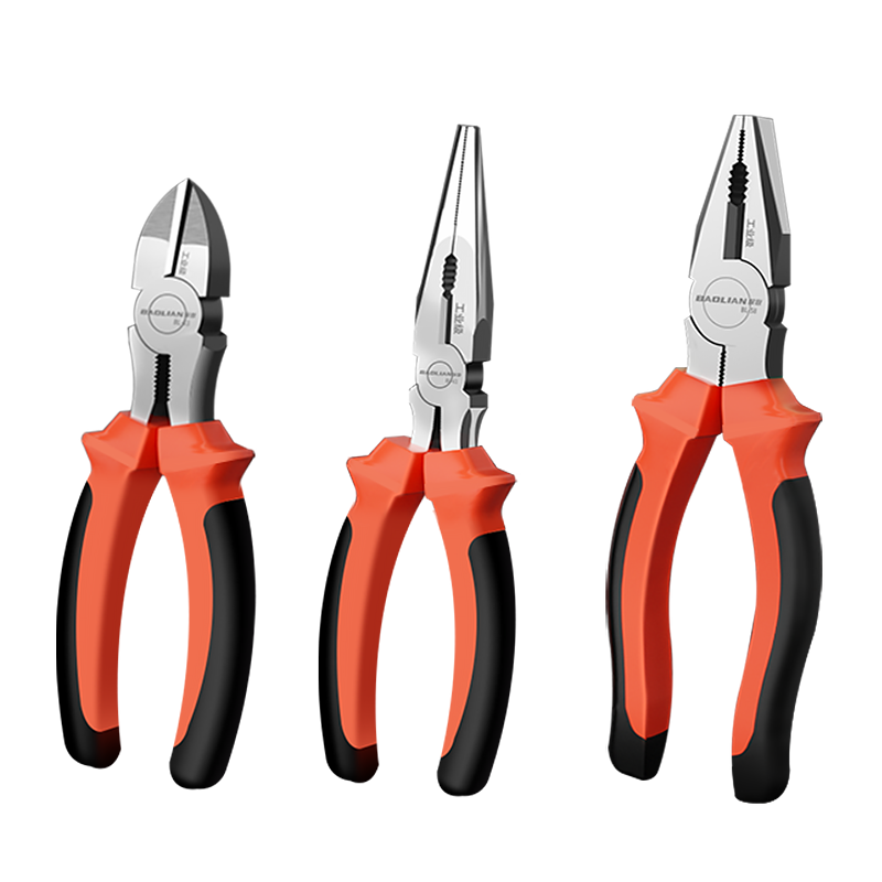 Baolian Tiger Pliers Three-Piece Set, Wire Cutters, Long Nose Pliers, Diagonal Cutting Pliers, Vise-Grip Tool