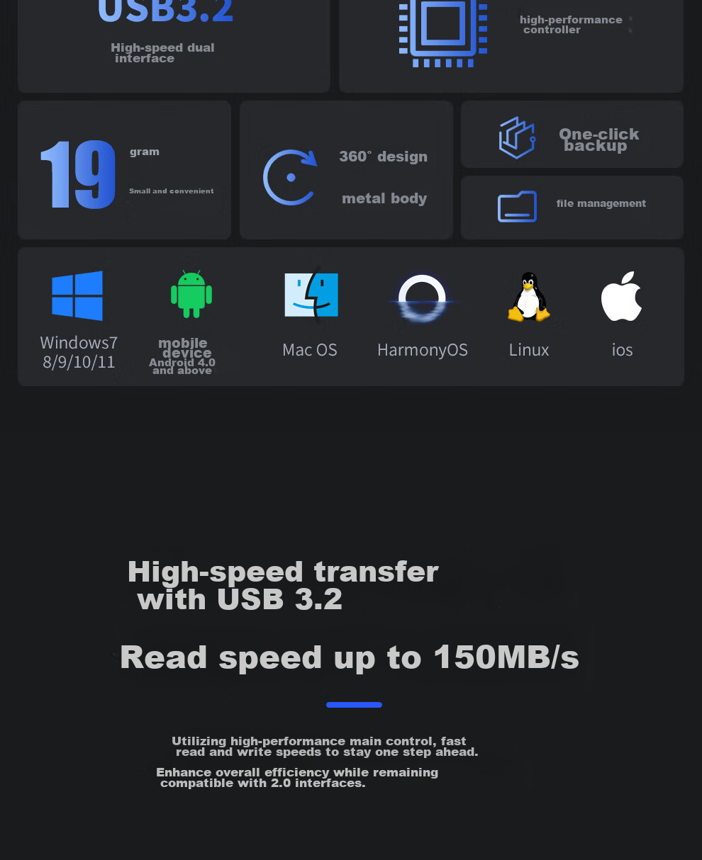 HIKVISION 128GB Type-C Dual Interface USB Flash Drive Large Capacity X307C USB3.2 High-Speed Dual-Head Flash Drive Compatible with Apple And Huawei Computers for Mobile Office Use 3