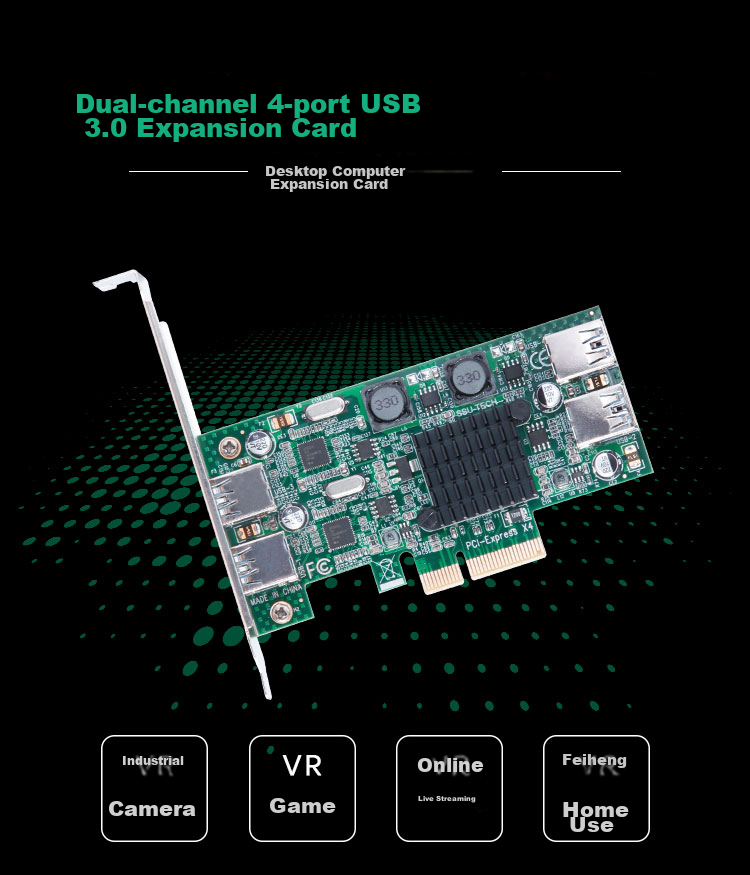 MOGE Desktop PCIE Independent Channel USB3.0 Expansion Card USB3.2 Gen1 Adapter Card, Industrial Camera High-Speed Transmission, Exclusive 5GB Bandwidth MC2023 1