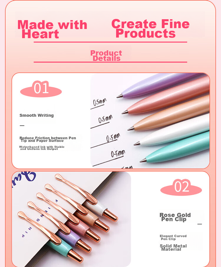 ZEBRA C-JJ30 Gel Ink Retractable Pen, 0.5mm Fine Metal Body, Business Office Pen, Gift Pen, Han White Jade Handle, Single Pen Pack 6