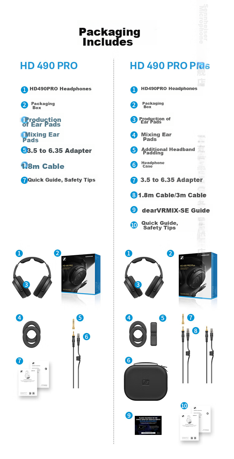 Sennheiser HD480Pro Professional Closed-Back Wired Headphones for Recording Studios, Audio-Video Production, Holiday Gifts, And Over-Ear Headphones 12