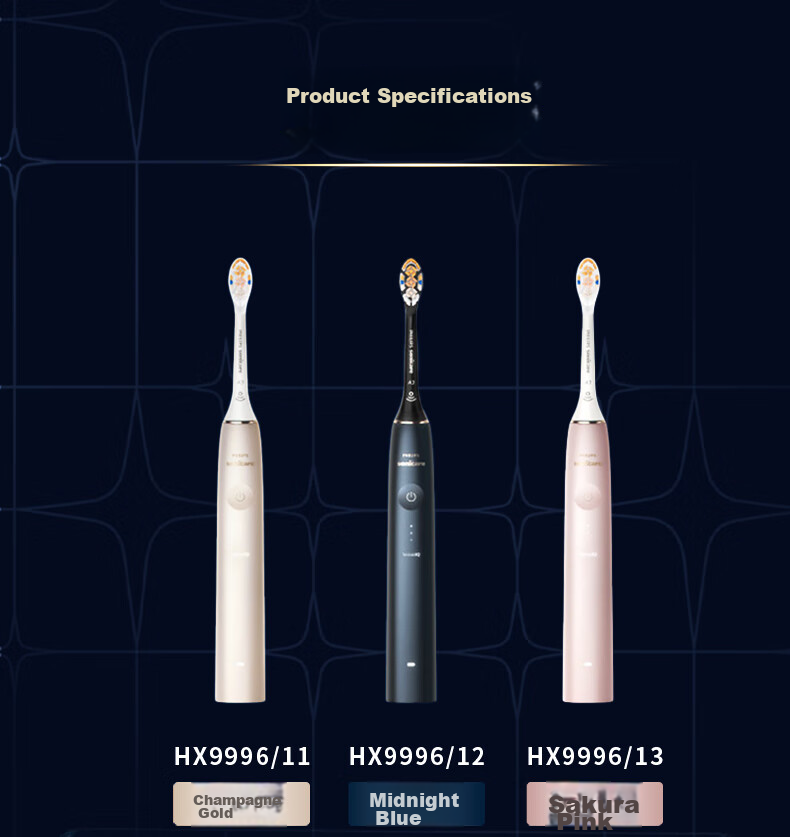 PHILIPS Diamond Ai Electric Toothbrush, One-Touch Ai Automatic Adjustment, Five Smart Sensing Chips, Ai Intelligent Premium Brush Head, HX9996-13 Pink 17