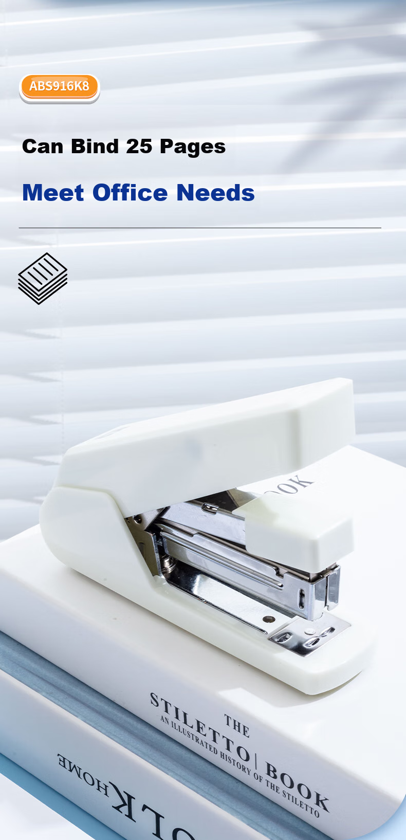 M&G 12# Stapler, Metal Lever-Action 50-Sheet Stapler, Student Office Supplies, Exam Paper And Document Binding Machine, Random Color ABS92897 2