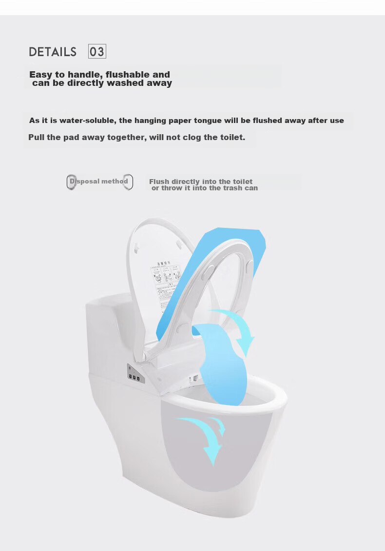 Jinghuisichuang Disposable Toilet Seat Covers, 250 Sheets, Soluble Water Bathroom Toilet Seat Pads, Postpartum Toilet Stickers 5