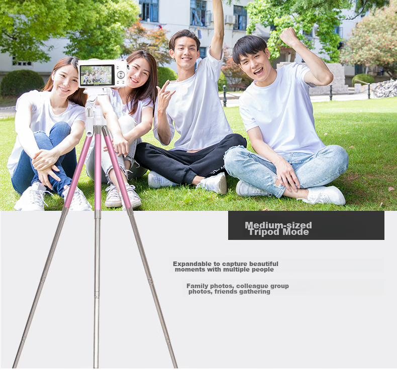 Fotopro FY583 Portable Multi-Purpose Tripod, Phone And Camera Photography Live Streaming Stand, Black/0.39KG 12