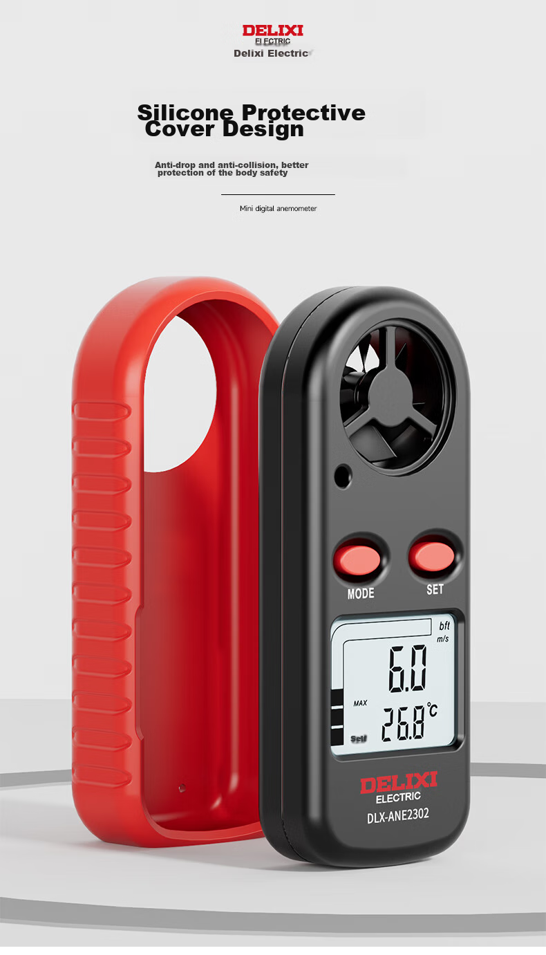 Delixi Electric Anemometer High-Precision Airflow Wind Speed Meter Wind Speed Sensor Handheld Wind Speed Measuring Instrument Wind Force Tester 13