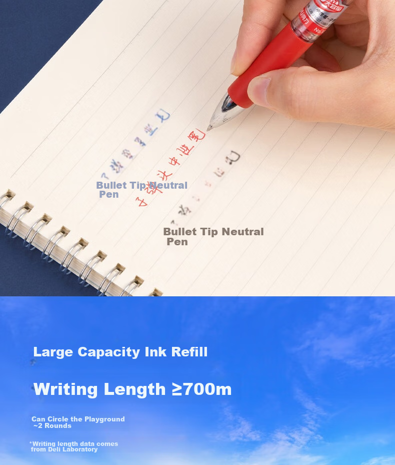 Deli S01 Gel Pen, Signature Pen, 0.5mm Bullet Tip, Exam Classic Office Retractable Pen, Water-Based Ink, Upgraded Large Capacity Long-Lasting Black, 5 Pens/box, 33880S 10