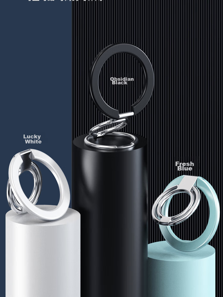 ESCASE Magnetic Ring Holder, Compatible with Apple IPhone 13 Pro Max And Android Phones, IPad Stand for Desktop, MagSafe Metal Alloy Ring, Free Rotation Open/closed Lucky White [With Magnetic Ring] 9