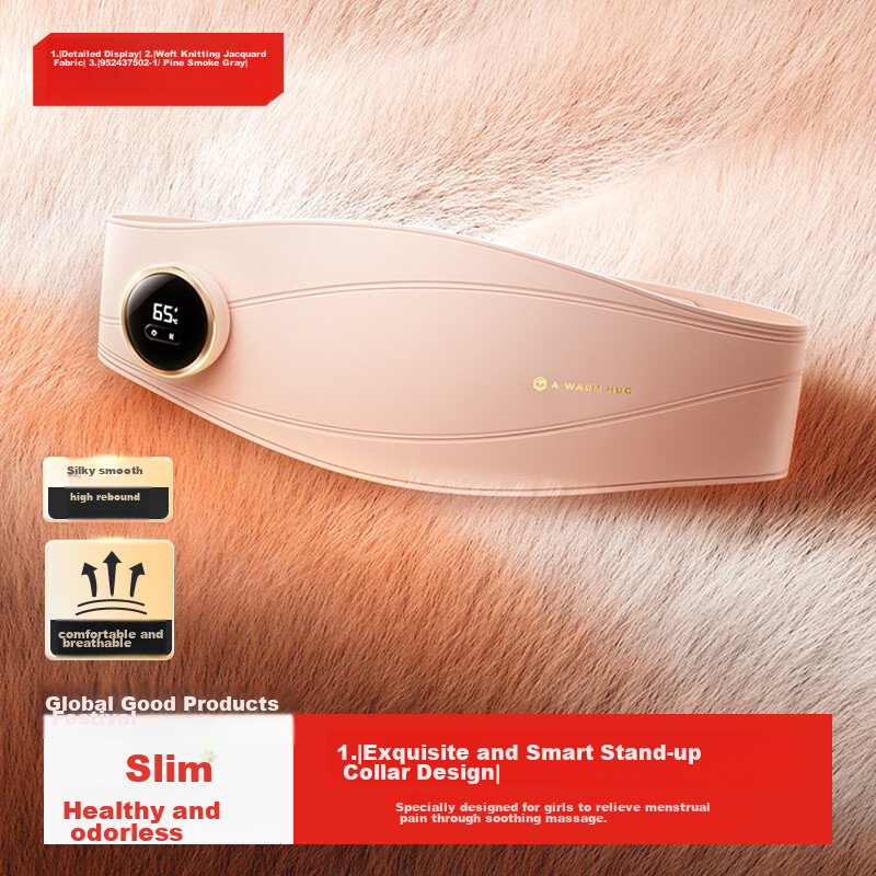 JD Original Cloud Hug Warm Uterus Waist Belt, Menstrual Pain Relief Massage Hot Compress Birthday Gift for Girlfriend