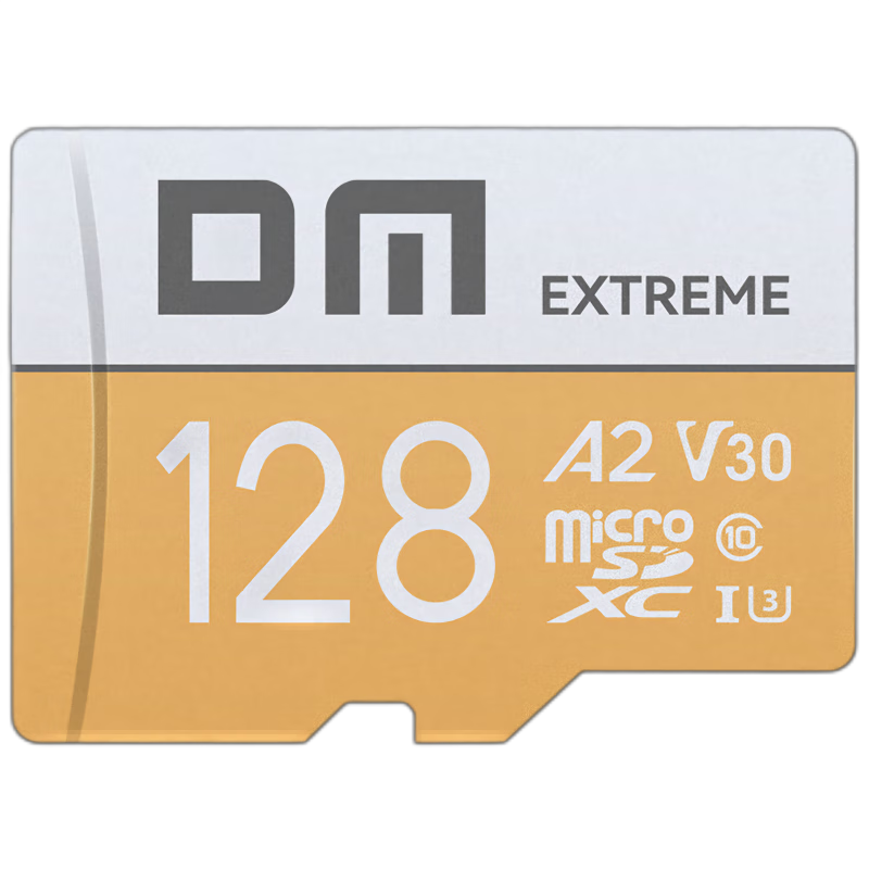 DM Daimai 128GB TF (MicroSD) Memory Card, Gold Card, A2 V30 Gaming Phone Dash Cam Surveillance Camera Multi-Device Compatible High-Speed Memory Card