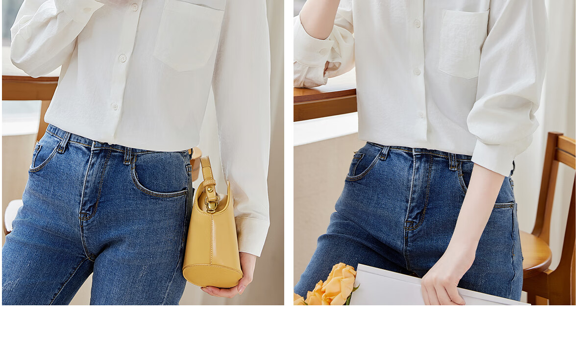 PinCai Women's Long Sleeve Shirt Autumn Winter Thickened Office Wear Versatile Blouse P144C6003 41