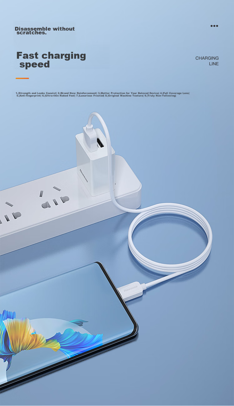 Newmine Type-C Data Cable USB-C Android Phone Charger Cable Compatible with Xiaomi 8/Huawei P30/MATE20/Honor V20 [Two-Pack] 3