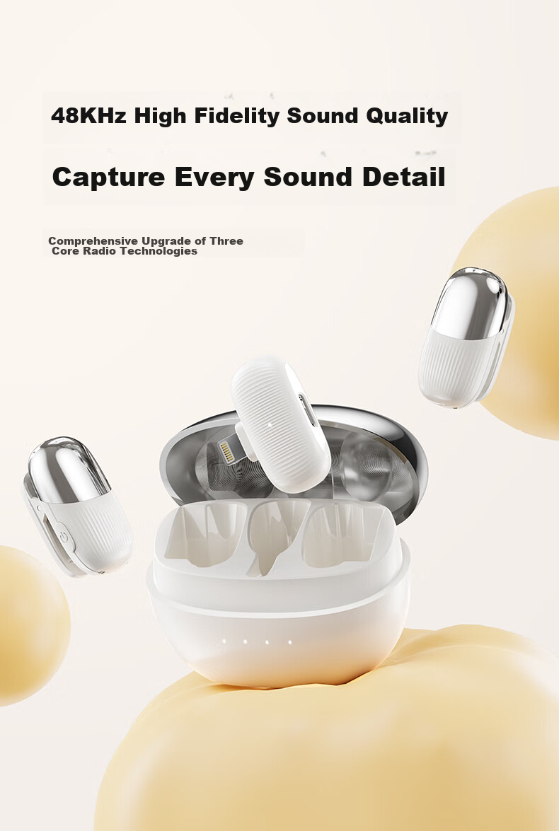 CRENOV [Immersive Audio Recording] Wireless Lavalier Microphone Audio Pickup for Live Streaming, Recording Equipment for Mobile Phones, Computers, Cameras, TikTok, Outdoor Short Videos, Professional Noise Reduction, Dual-Channel 5