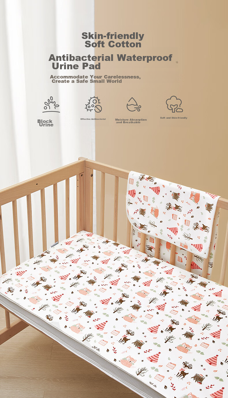 AIBEDILA Baby Diaper Pad, Pure Cotton Breathable Summer Waterproof Washable Menstrual Pad for Children And Infants, Class A Diaper Pad, 80*100 2