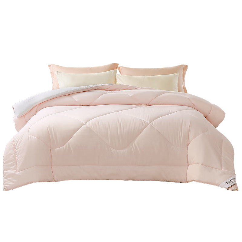 FUANNA Comforter, Spring And Autumn All-Season Duvet Insert, Double Size, Class A Air Conditioning Quilt, Antibacterial, 1000g Filling, 203×229cm, Pink + White