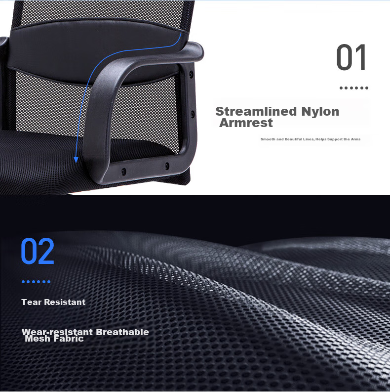 BECAUSES Computer Chair, Home Office Chair, Study Chair, Staff Chair, Employee Chair, Conference Chair, Mesh Swivel Chair MD-0696 12