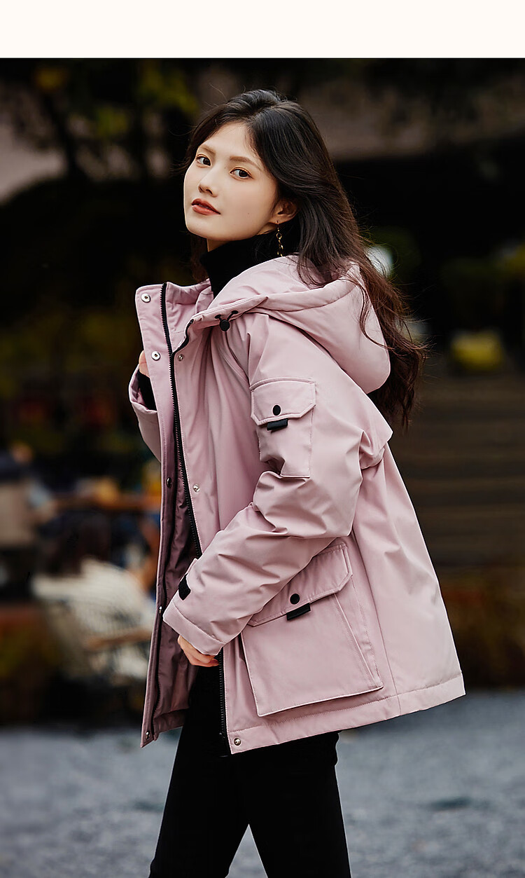 Dme [Sanfang Black Technology] Winter Warmth 90% Duck Down Hooded Adjustable Cuff Velcro Down Jacket Coat 17