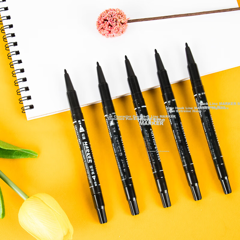 Touch Fish Children's Student Art Drawing White Highlighter Pen Outline Pen Anime Design Hand-Drawn Border Outlining Pen (5-Pack) 6