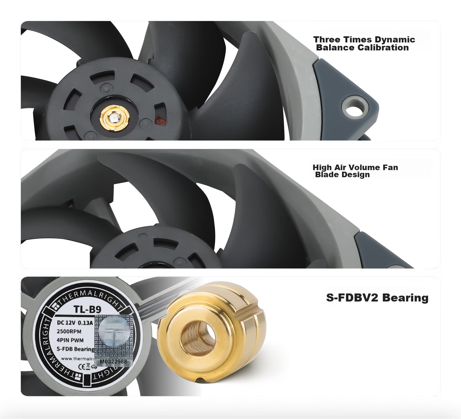 Thermalright TL-B9 92MM Performance Pressure Fan, 2500 RPM PWM, S-FDB V2 Bearing, Anime-Style Dynamic Balance 3
