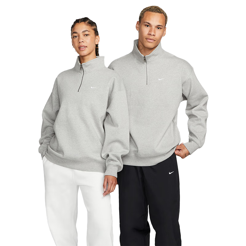 NIKE Men's Sports Winter Fleece-Lined Sweatshirt, Oversize Loose Fit Versatile DQ5209-063 Gray 2XL