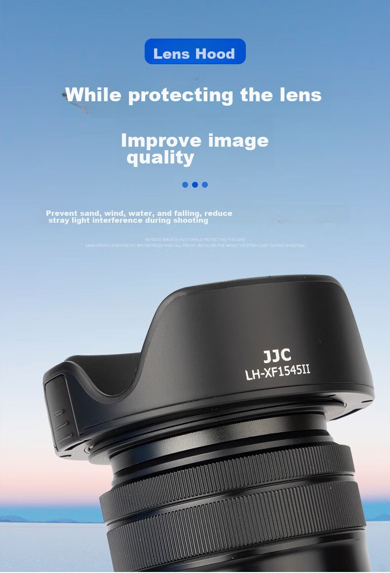 JJC Lens Hood for Fuji XC 15-45/XF 18, Nikon Z 40 f2/Z 28 f2.8 Lenses, Canon EF 40 Mirrorless Camera Accessory 52mm 1