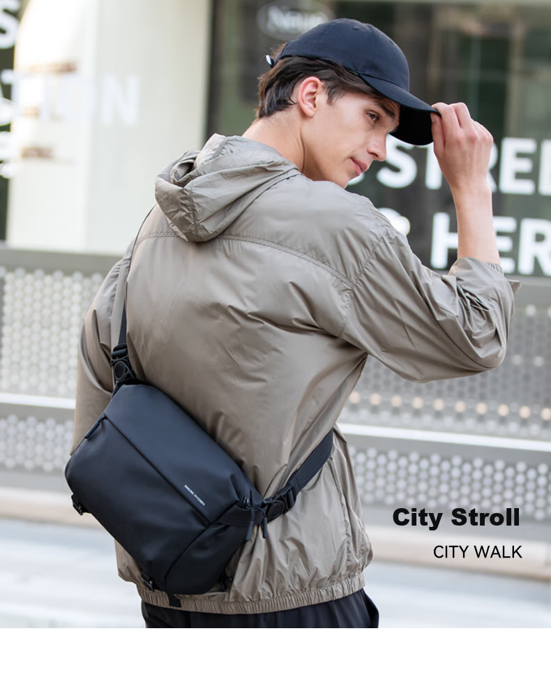MARK RYDEN Large Capacity Lightweight Casual Versatile Crossbody Bag, Fashionable Trendy Commuter Cycling Functional Flat Shoulder Bag Chest Pack 3