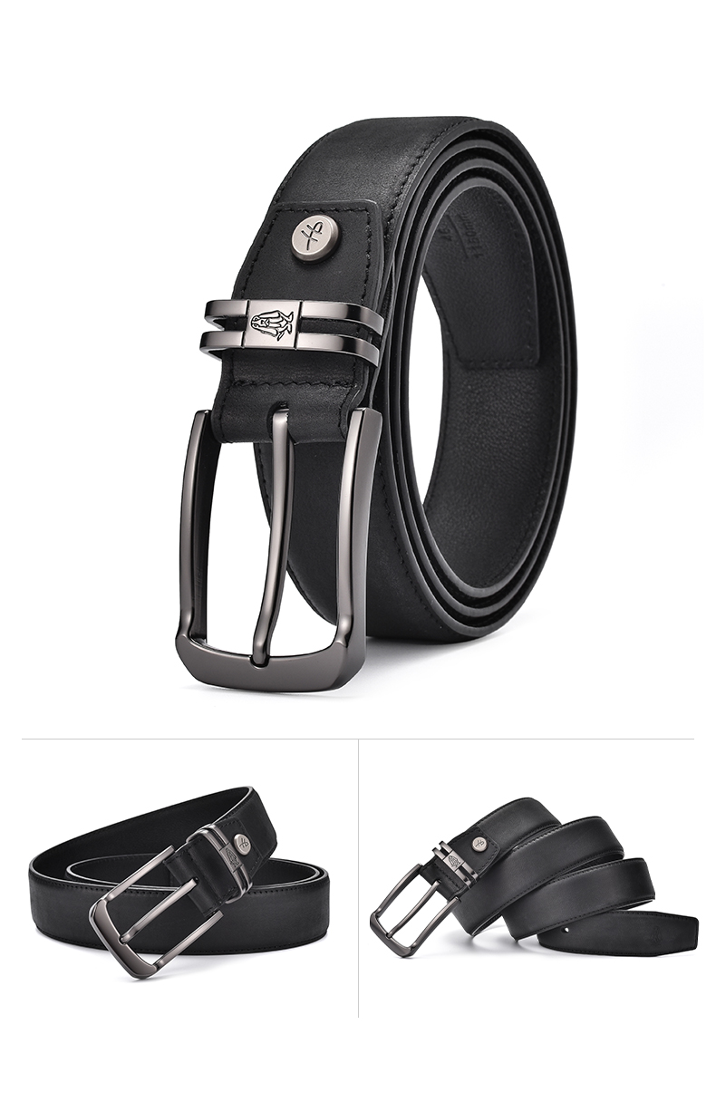 Hush Puppies Men's Leather Belt Simple Classic Versatile Birthday Gift for Boyfriend with Practical Gift Box 7