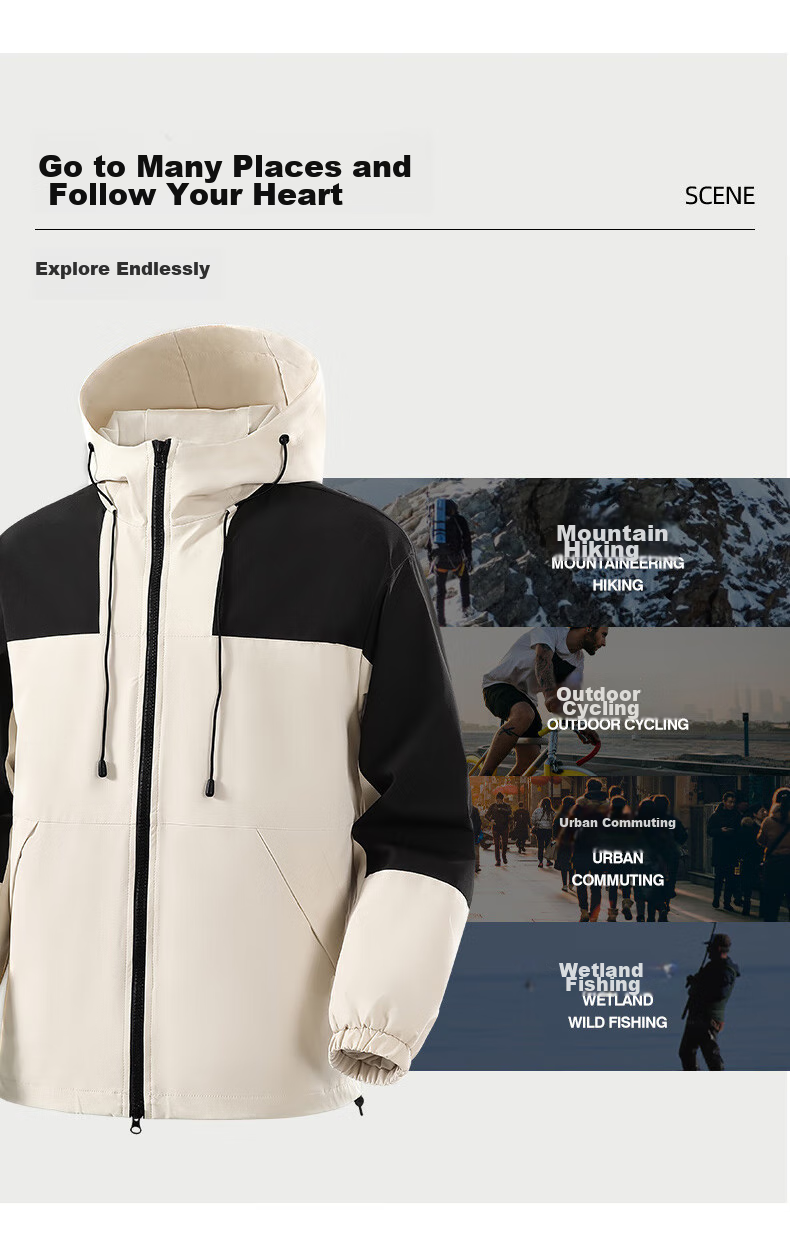 Baleno Men's Sports Woven Jacket, Spring And Autumn Outdoor Windproof Water-Resistant Casual Hooded Jacket, Simple Versatile Windbreaker 11