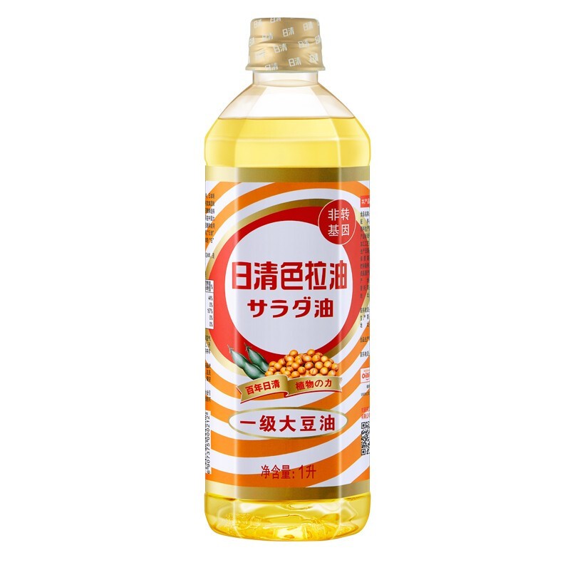日清 食用油 色拉油一级大豆油1L 非转基因烘焙蛋糕油凉拌沙拉小瓶