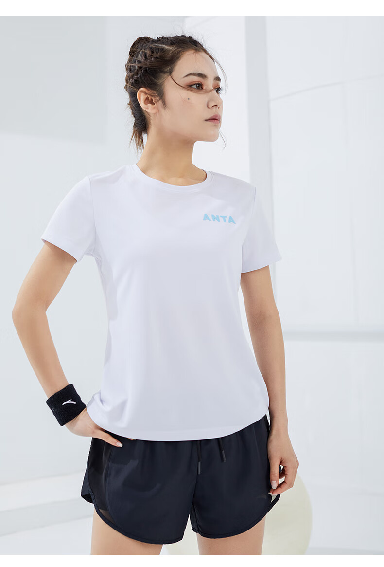 Anta Quick-Dry Sports Set | Women's Summer New Breathable Short Sleeve and Shorts Badminton Two-Piece Set with Anti-Exposure Design 50