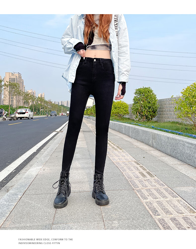 Jeanswest High Waist Women's Jeans 2026 Spring Summer Lightweight Silky Slim Wide Leg Long Pants Denim Blue S 12