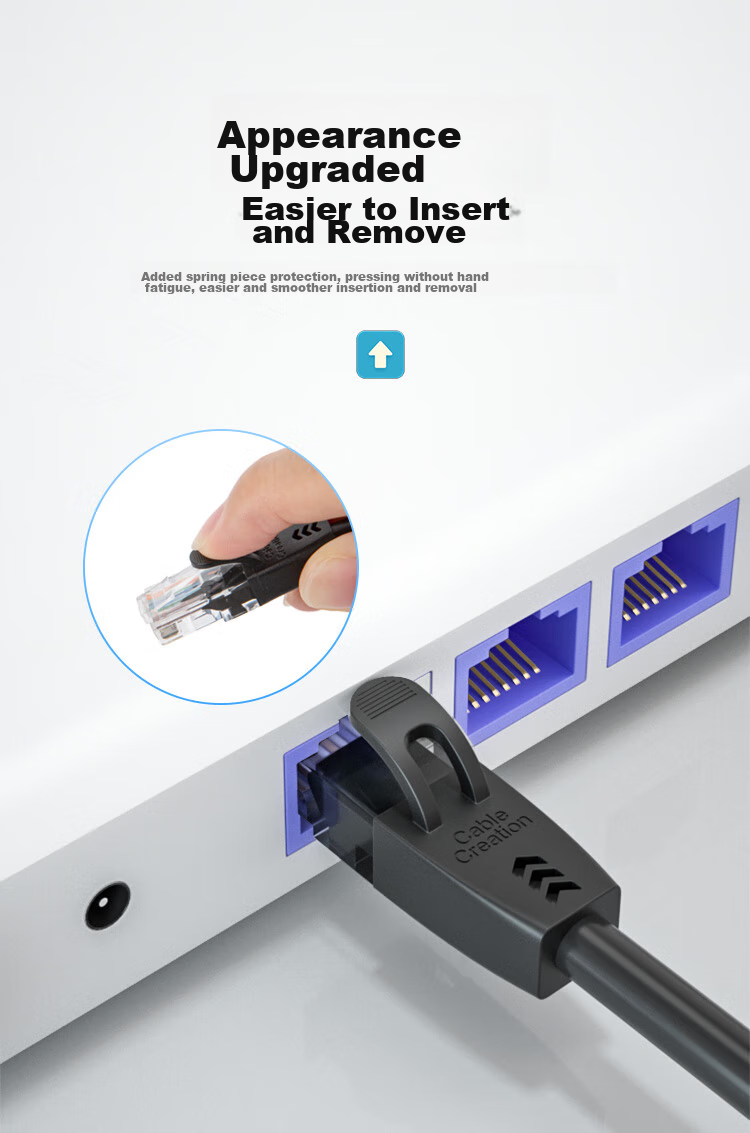 Cable Creation CAT6 Gigabit Ethernet Cable Connector RJ45 Crystal Head Elbow Computer Network Patch Cable Finished Network Cable, Upward Elbow 3 Meters CL0096 10