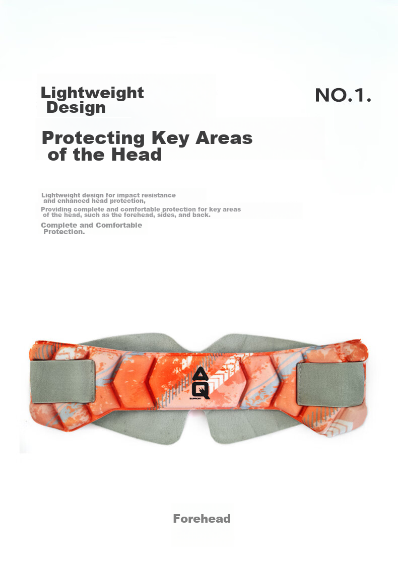 AQ Youth Children Sports Head Guard Football Basketball Volleyball Anti-Collision Fall Protection Headband C50106 Reinforced Orange M Size 5