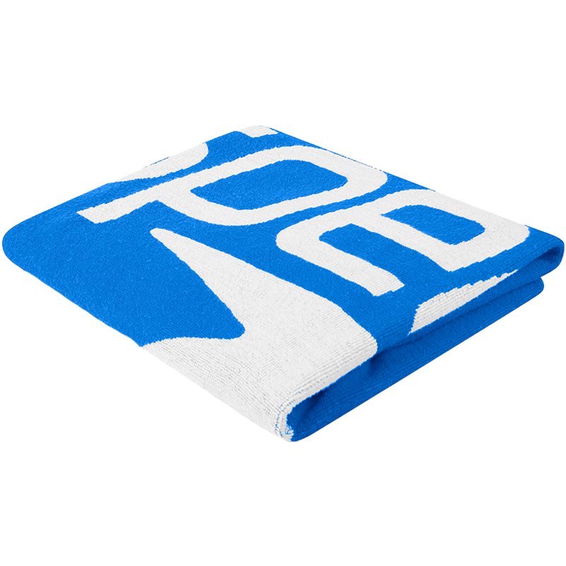 Speedo Logo Printed Quick-Absorbing Lightweight Portable Large Pure Cotton Sports Towel, Blue/white