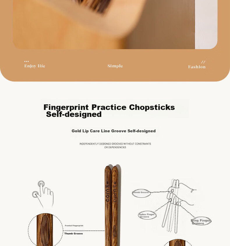 CORN Chicken Wing Wood Children's Chopsticks, Finger Training Chopsticks for Home Use, Baby Learning Chopsticks, Infant Supplementary Food Tableware Short 5
