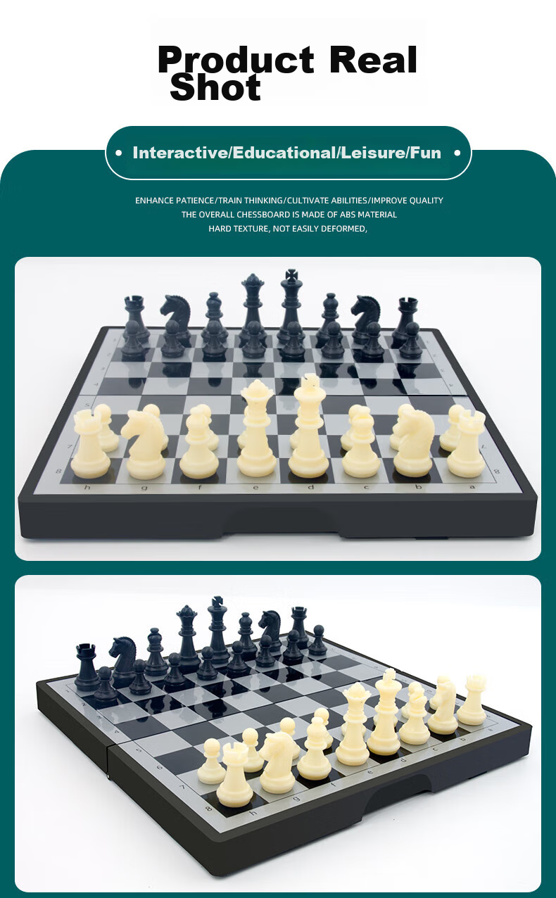 JUA Medium Magnetic Chess Set for Children, Elementary School Students, Learning Training, Educational And Leisure Board Game Set F-5 11