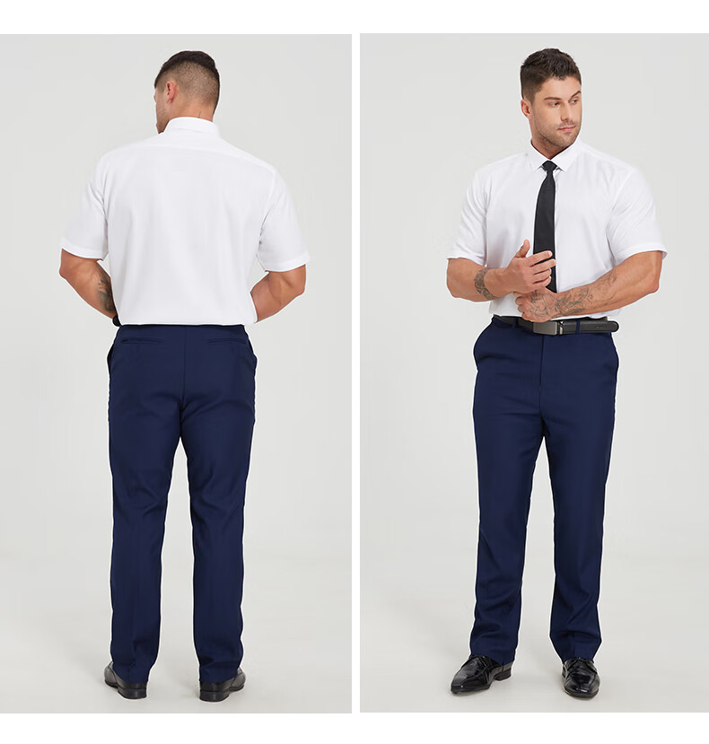Dibinze Plus Size Short Sleeve Shirt for Men, Loose Fit, High End DP Wrinkle-Free Easy-Care Pure Cotton White Dress Shirt 4
