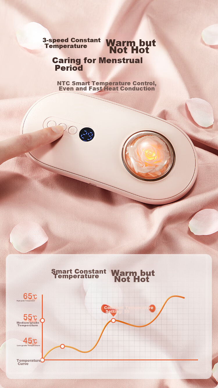 JD Original [Gift Box] Eternal Flower Waist Massager, Uterus-Warming Belt, Menstrual Aid, Period Pain Relief, Hot Compress, Back Massage Device, Gift for Boyfriend Or Girlfriend 5